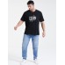 Mens Chinese Floral Graphic Print Cotton Casual Plus Size T-Shirt