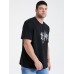 Mens Chinese Floral Graphic Print Cotton Casual Plus Size T-Shirt