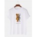Mens Mechanical Bear Graphic Print Casual Cotton Plus Size T-Shirt