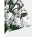 Mens All Over Tropical Plant Leaf Print Lapel Holiday Short Sleeve Shirts