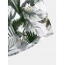 Mens All Over Tropical Plant Leaf Print Lapel Holiday Short Sleeve Shirts