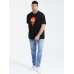 Mens Sunset Graphic Print Cotton O-Neck Short Sleeve Plus Size T-Shirt