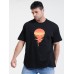 Mens Sunset Graphic Print Cotton O-Neck Short Sleeve Plus Size T-Shirt