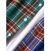 Mens Plaid Patchwork Button Up Lapel Casual Long Sleeve Shirts