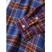 Mens Plaid Patchwork Button Up Lapel Casual Long Sleeve Shirts