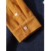 Mens Corduroy Multi Color Patchwork Lapel Casual Long Sleeve Shirts