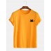 Mens Cute Cat Solid Color Casual O-Neck Short Sleeve T-Shirts