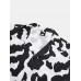Mens Cow Pattern Print Revere Collar Short Sleeve Casual Shirts