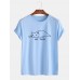 Mens Not Today Cat Print Brief Style Short Sleeve Casual T-Shirts