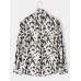 Mens All Over Print Button Up Lapel Holiday Long Sleeve Shirts