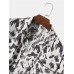 Mens All Over Print Button Up Lapel Holiday Long Sleeve Shirts