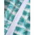 Mens All Over Ombre Leaf Print Lapel Holiday Long Sleeve Shirts