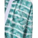 Mens All Over Ombre Leaf Print Lapel Holiday Long Sleeve Shirts