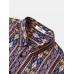 Mens Tribal Geometry Print Short Sleeve Casual Shirts