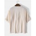 Mens Solid Color V-Neck Bandage Relaxed Fit Half Sleeve T-Shirts