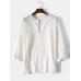 Mens Solid V-Neck High Low Loose Long Sleeve T-Shirts With Pocket
