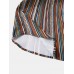 Mens Striped Print Short Sleeve Holiday Shirts