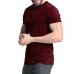Men T-shirts V Neck Casual Short Sleeve Slim Fitted Blouse Short Sleeve with Buttons Outdoor Hiking