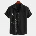 Men T-shirt Printed Casual Loose Short Sleeve Breathable Quick Dry Blouse Outdoor Hiking