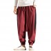 Men Loose Pants Vintage Casual Yoga Trousers Linen Baggy Pants Outdoor Hiking