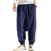 Men Loose Pants Vintage Casual Yoga Trousers Linen Baggy Pants Outdoor Hiking