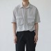 INCERUN Mens Short Sleeve Shirt Button Up Breathable Business Work Formal Plain Top Tee