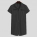 Men Solid Color Lapel Streetwear Short Sleeve Jumpsuits Pockets Summer Casual Overalls Men Shorts