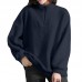ZANZEA Women Turtleneck Long Sleeve Fleece Warm Loose Sweatshirt