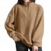 ZANZEA Women Turtleneck Long Sleeve Fleece Warm Loose Sweatshirt
