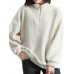 ZANZEA Women Turtleneck Long Sleeve Fleece Warm Loose Sweatshirt