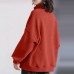 ZANZEA Women Turtleneck Long Sleeve Fleece Warm Loose Sweatshirt