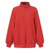 ZANZEA Women Turtleneck Long Sleeve Fleece Warm Loose Sweatshirt