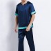 Mens Sleeping Suit Short Sleeve Pyjamas Nightwear Sleepwear Lounge-wear Indoor Home