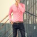 Men's Casual Shirt Cotton Breathable Long Sleeve Blouse Stand Collar Fashion Street-wear Outdoor Hiking