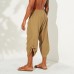 Men's Cotton Linen Trousers Straight Spring Summer Pants Outdoor Hiking Sport Yoga