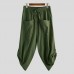 Men's Cotton Linen Trousers Straight Spring Summer Pants Outdoor Hiking Sport Yoga