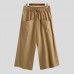 Men's Cotton Linen Trousers Straight Spring Summer Pants Outdoor Hiking Sport Yoga
