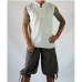 Fashion Solid Color Sleeveless Stand Collar Strap Open Men's Vest Sports Breathable Comfort Tops
