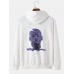 Mens Abstract Portrait Slogan Back Print Cotton Street Drawstring Hoodies